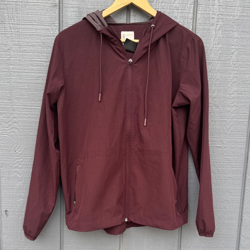 Burgundy Hooded Track Jacket